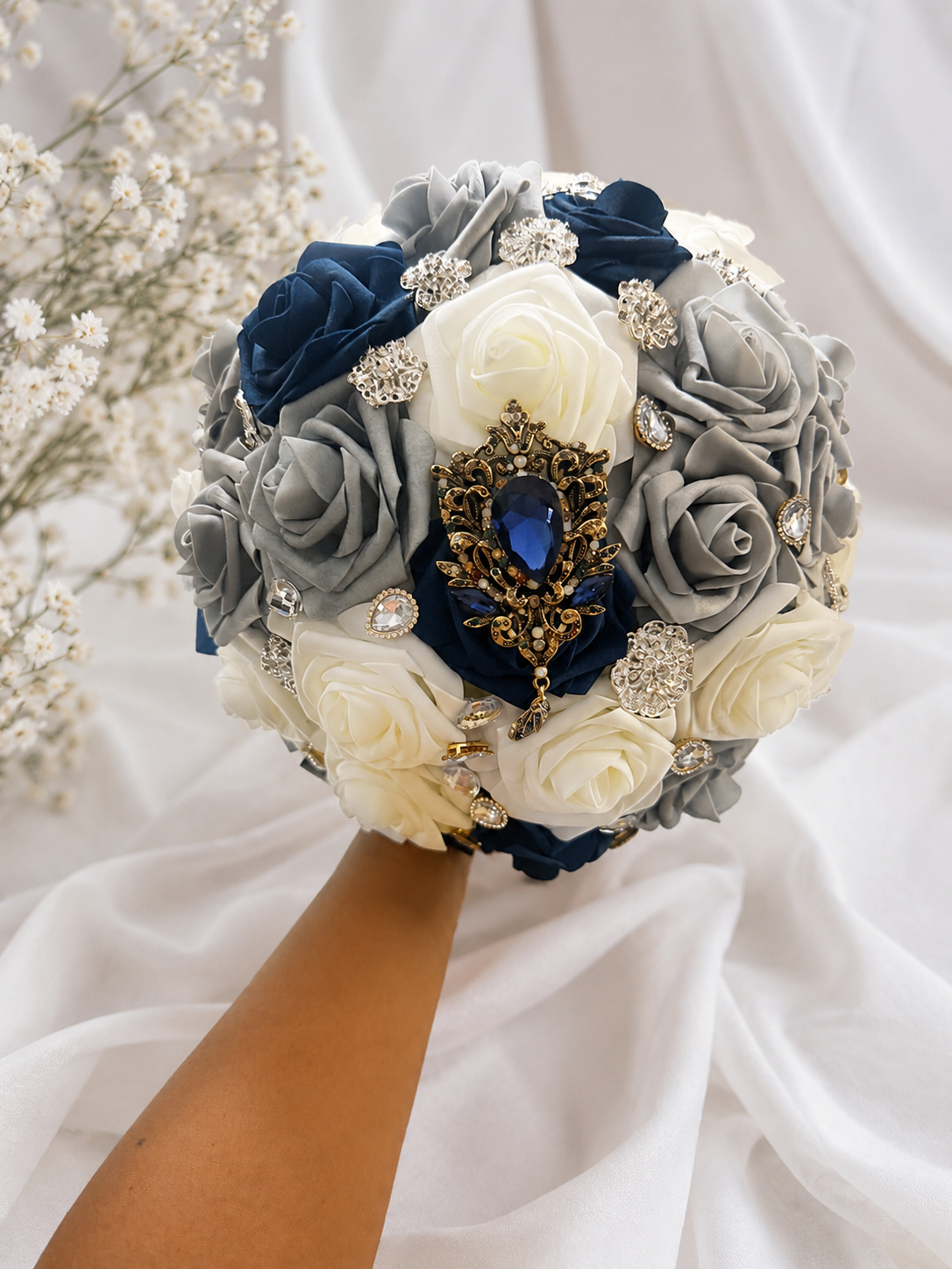 Luxury Navy Blue Bridal Bouquet