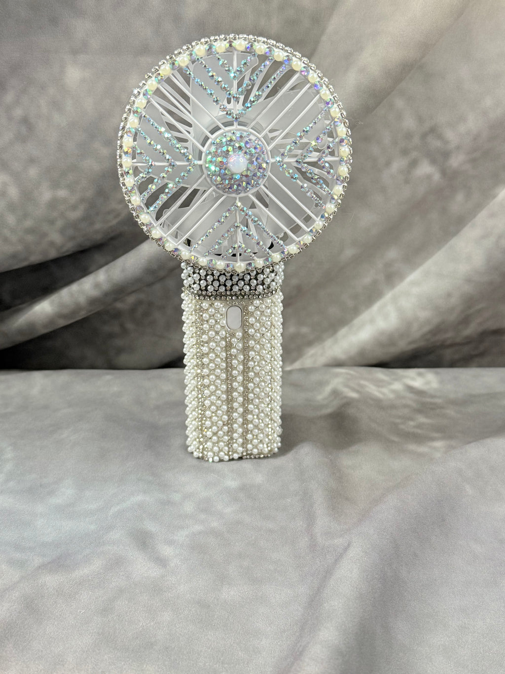 Luxury Bridal Handheld Fan – White or Navy Crystal Fan