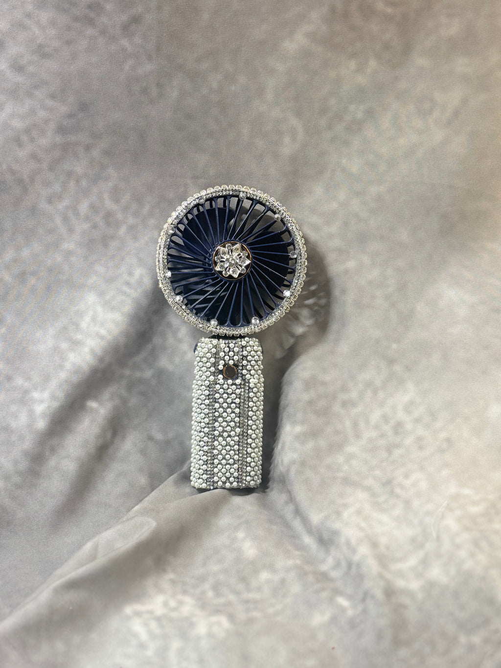 Luxury Bridal Handheld Fan – White or Navy Crystal Fan