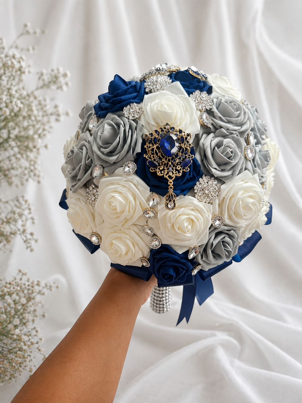 Luxury Navy Blue Bridal Bouquet