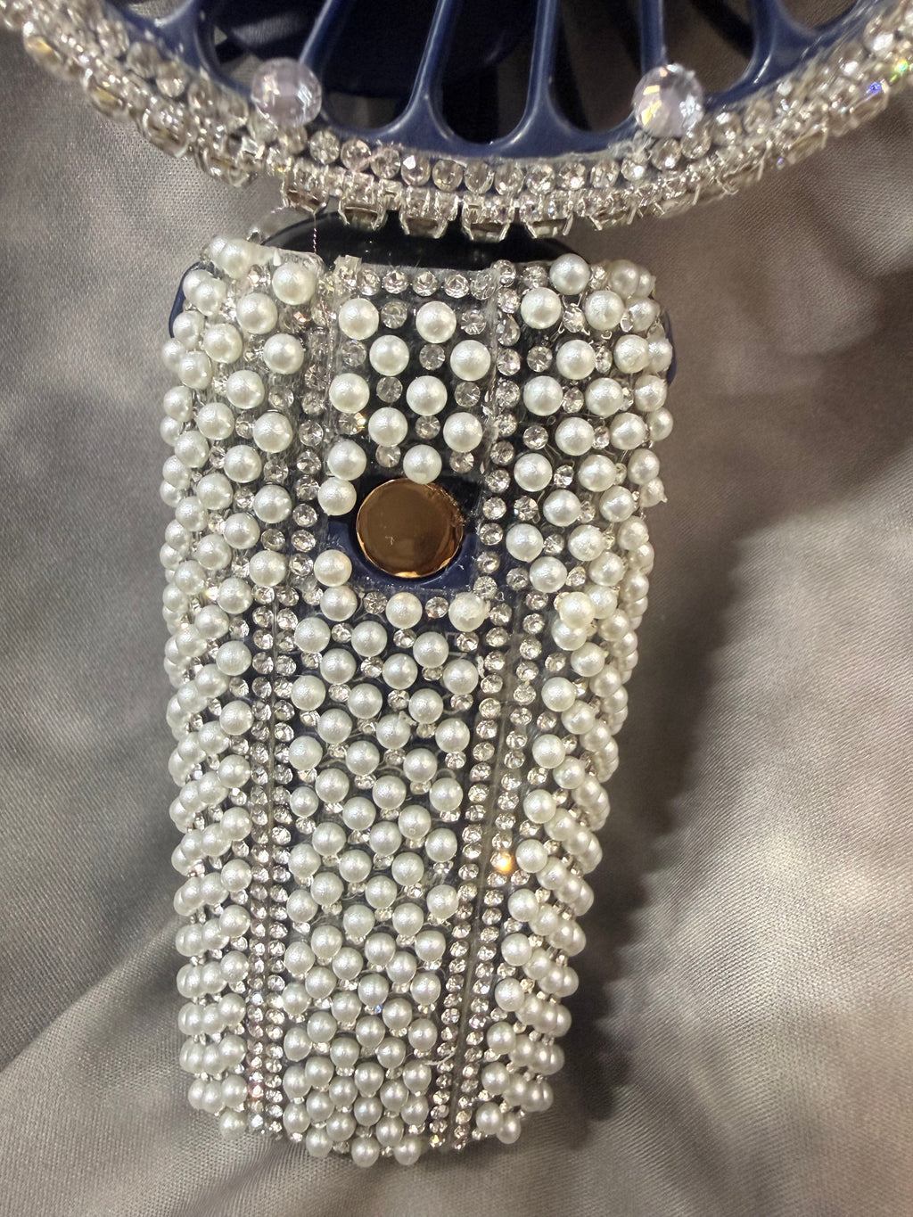 Luxury Bridal Handheld Fan – White or Navy Crystal Fan