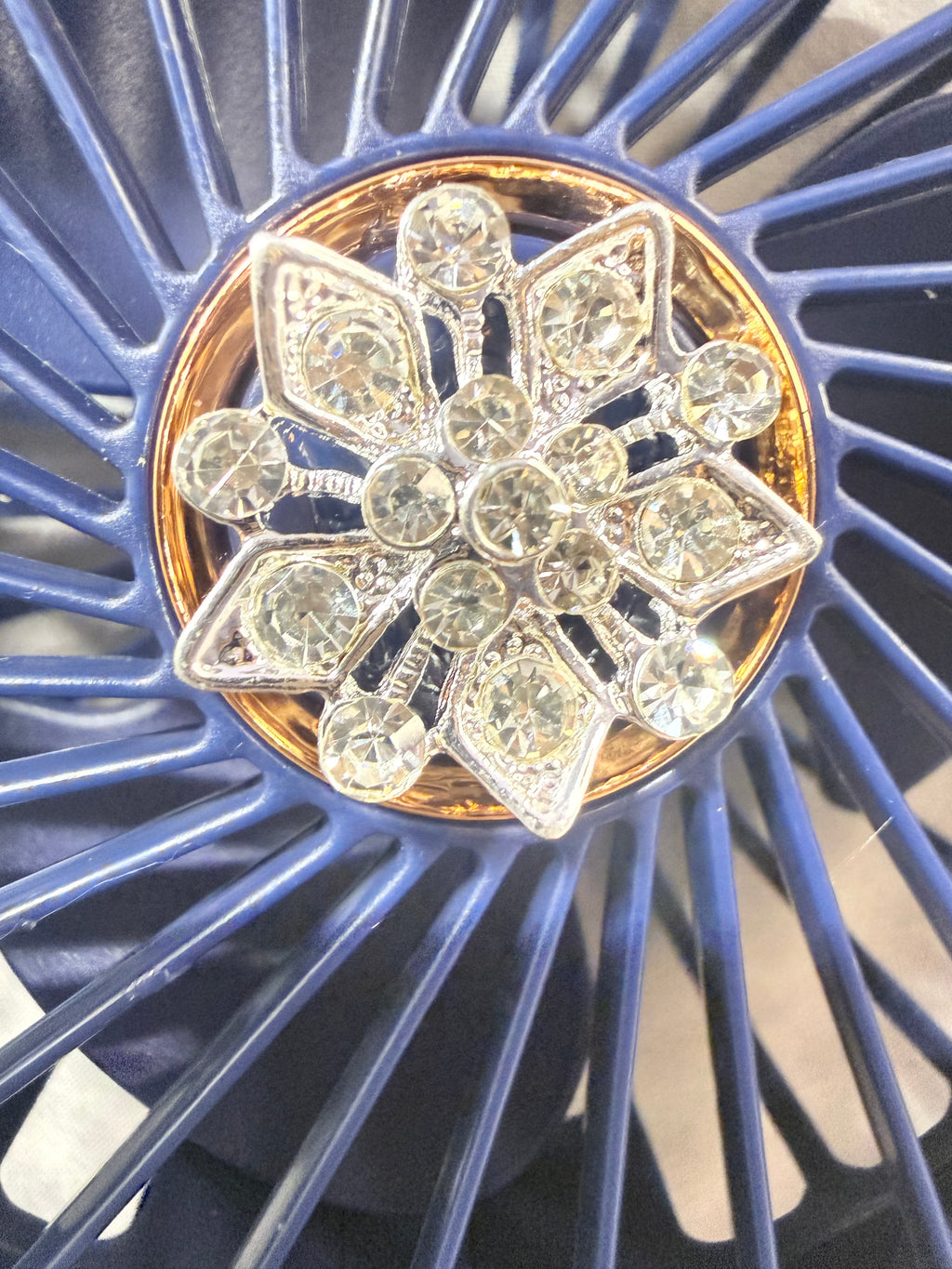 Luxury Bridal Handheld Fan – White or Navy Crystal Fan