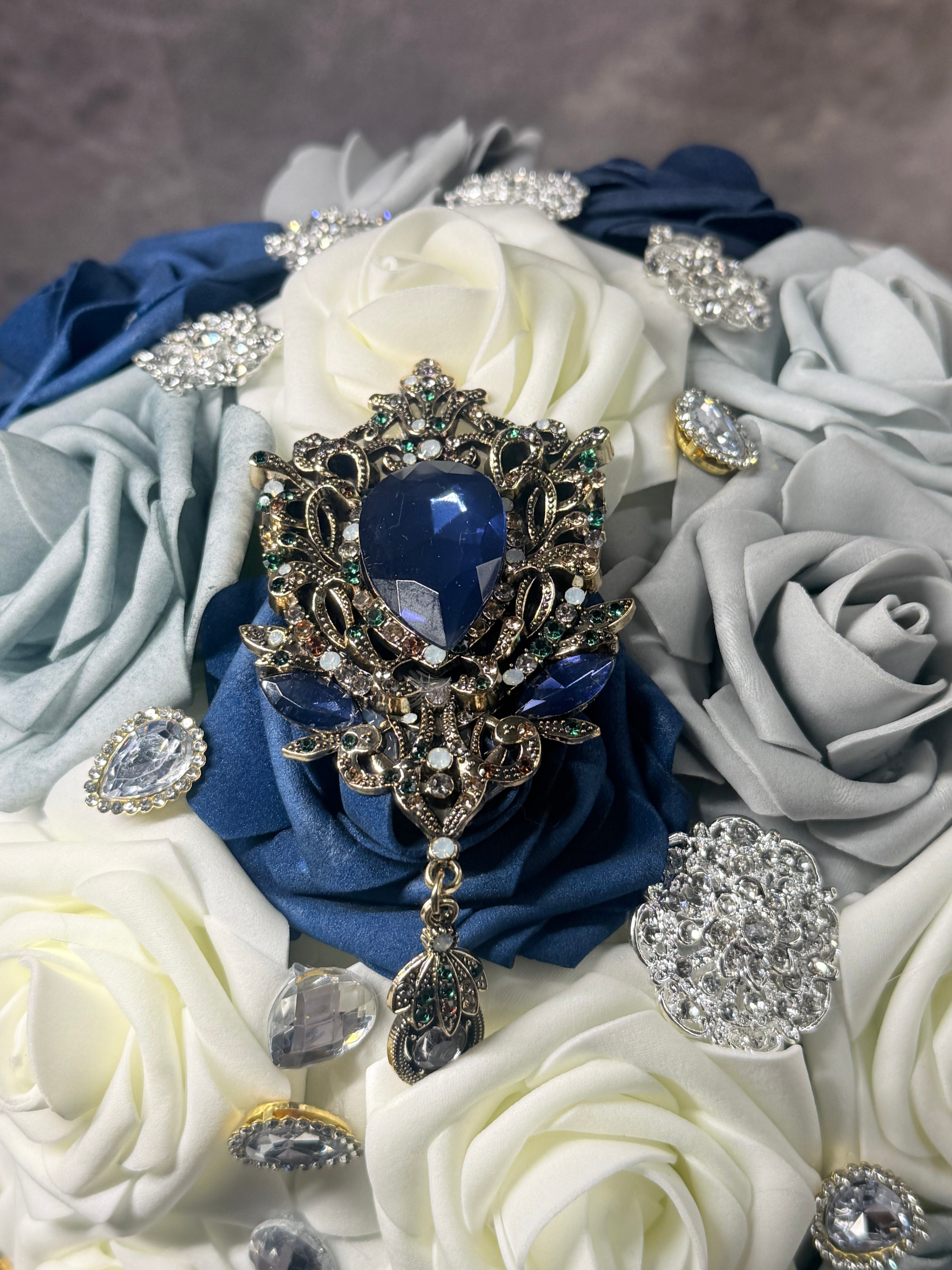 Luxury Navy Blue Bridal Bouquet